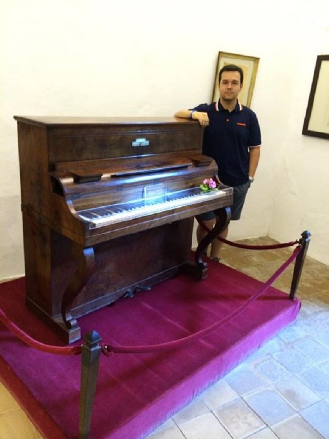 Chopin's piano, Carthusian Monastery of Valldemossa, Majorca, Spain (August 2014).