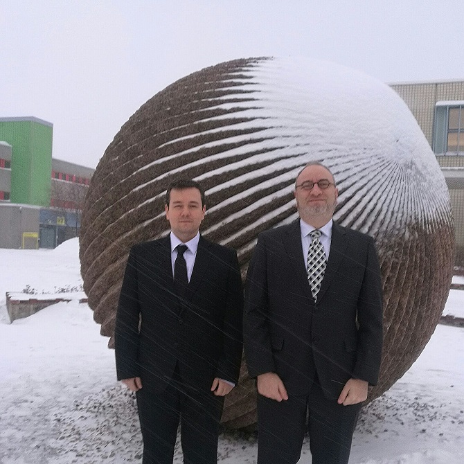 With Marcos Katz during my visit to the University of Oulu as external examiner (December 2017).