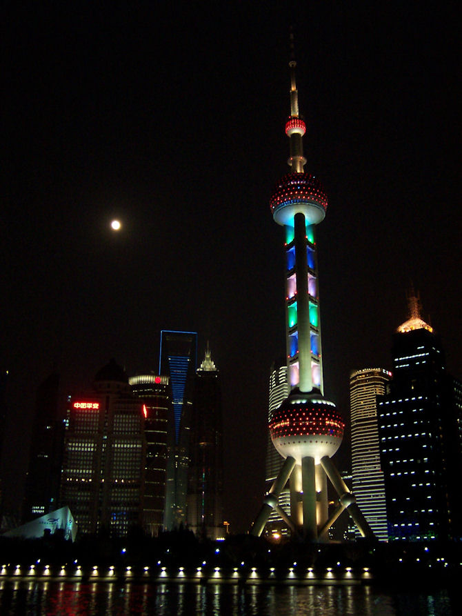 The Oriental Pearl Tower, Shanghai, China (April 2011).