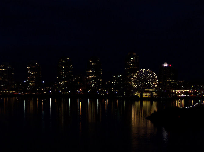 Night view, Vancouver, BC, Canada (October 2008).