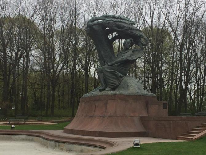 Monument to Chopin, Lazienki Park, Warsaw, Poland (April 2017).